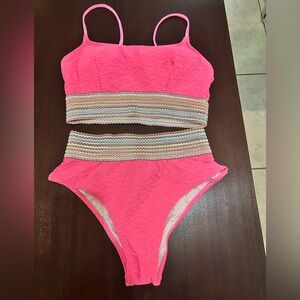 Vibrant Pink Textured Bikini Set